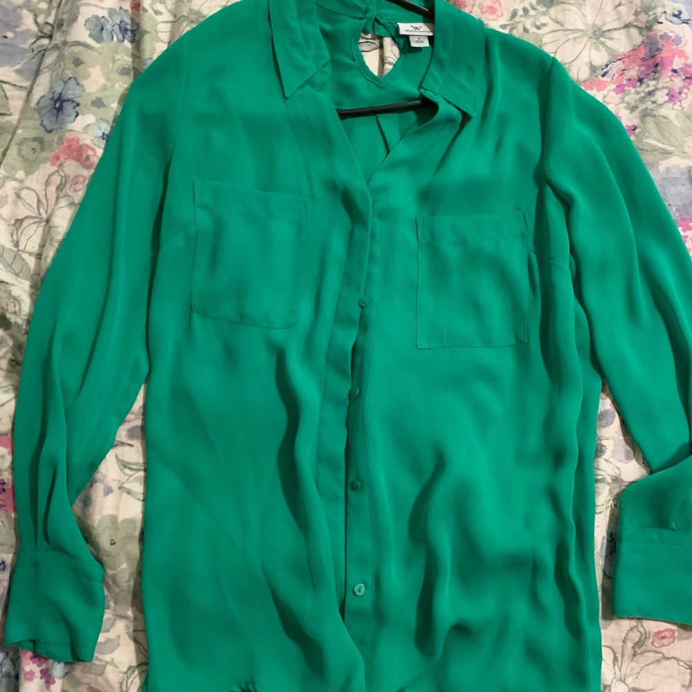 Worthington women’s size small green blouse